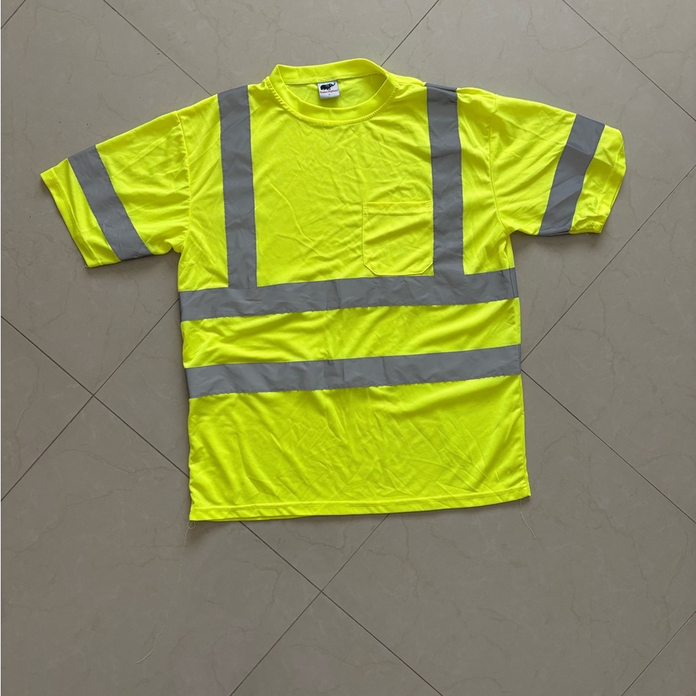 High-Visibility Safety T-Shirt - Neon Yellow with Reflective Stripes